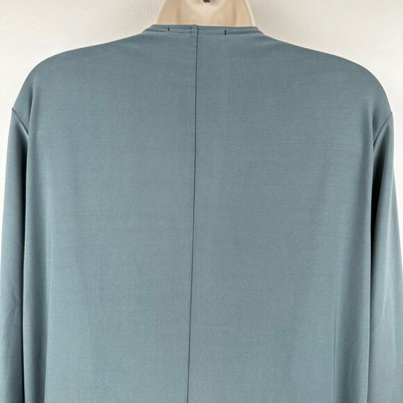 Sympli Double Over V-Neck Tunic Top Jersey Knit Sage 14 Lagenlook Minimalist - Picture 4 of 9